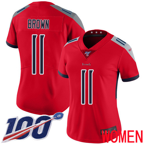 Tennessee Titans Limited Red Women A.J. Brown Jersey NFL Football 11 100th Season Inverted Legend